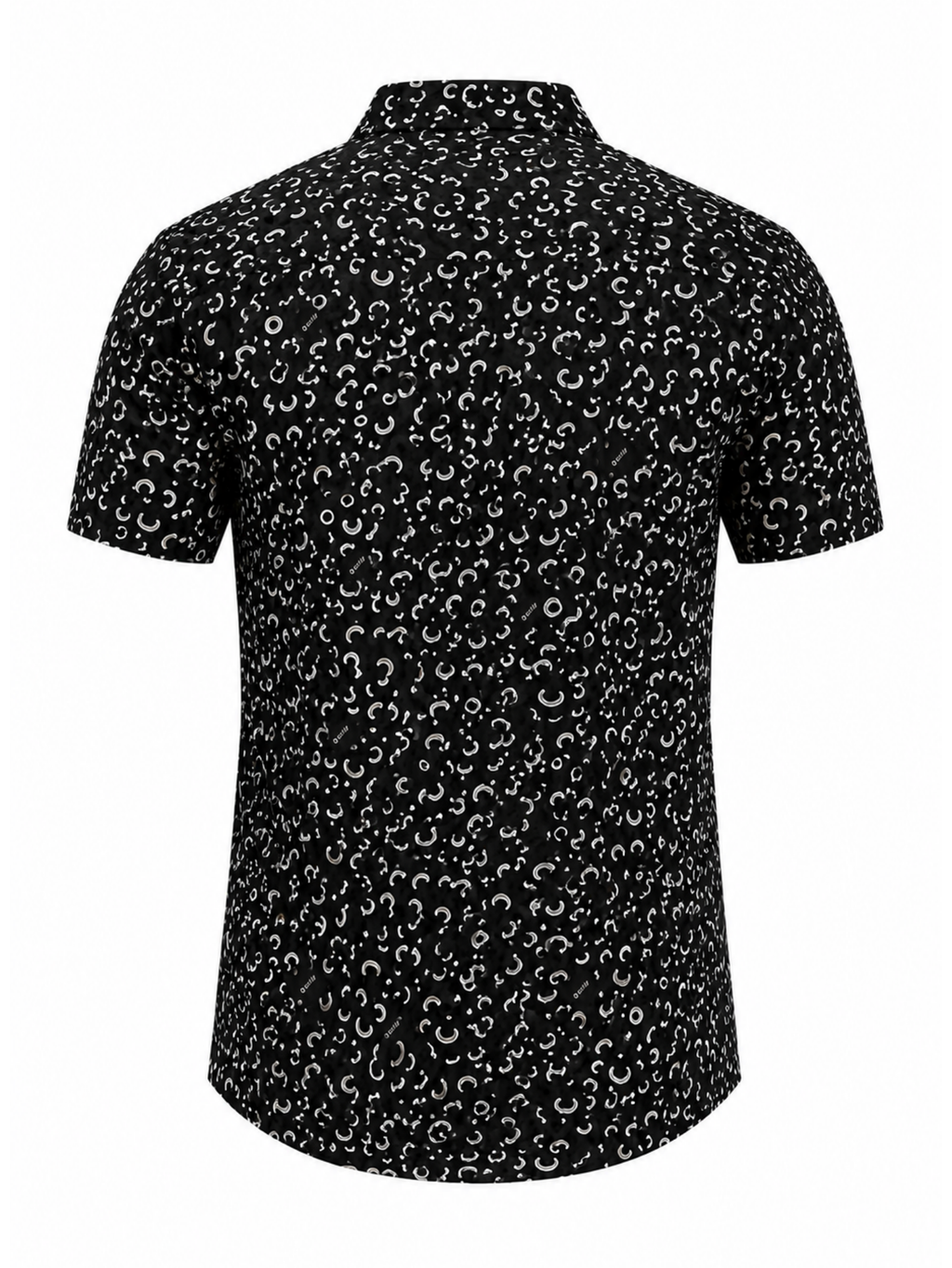 Black short-sleeved shirt with pattern