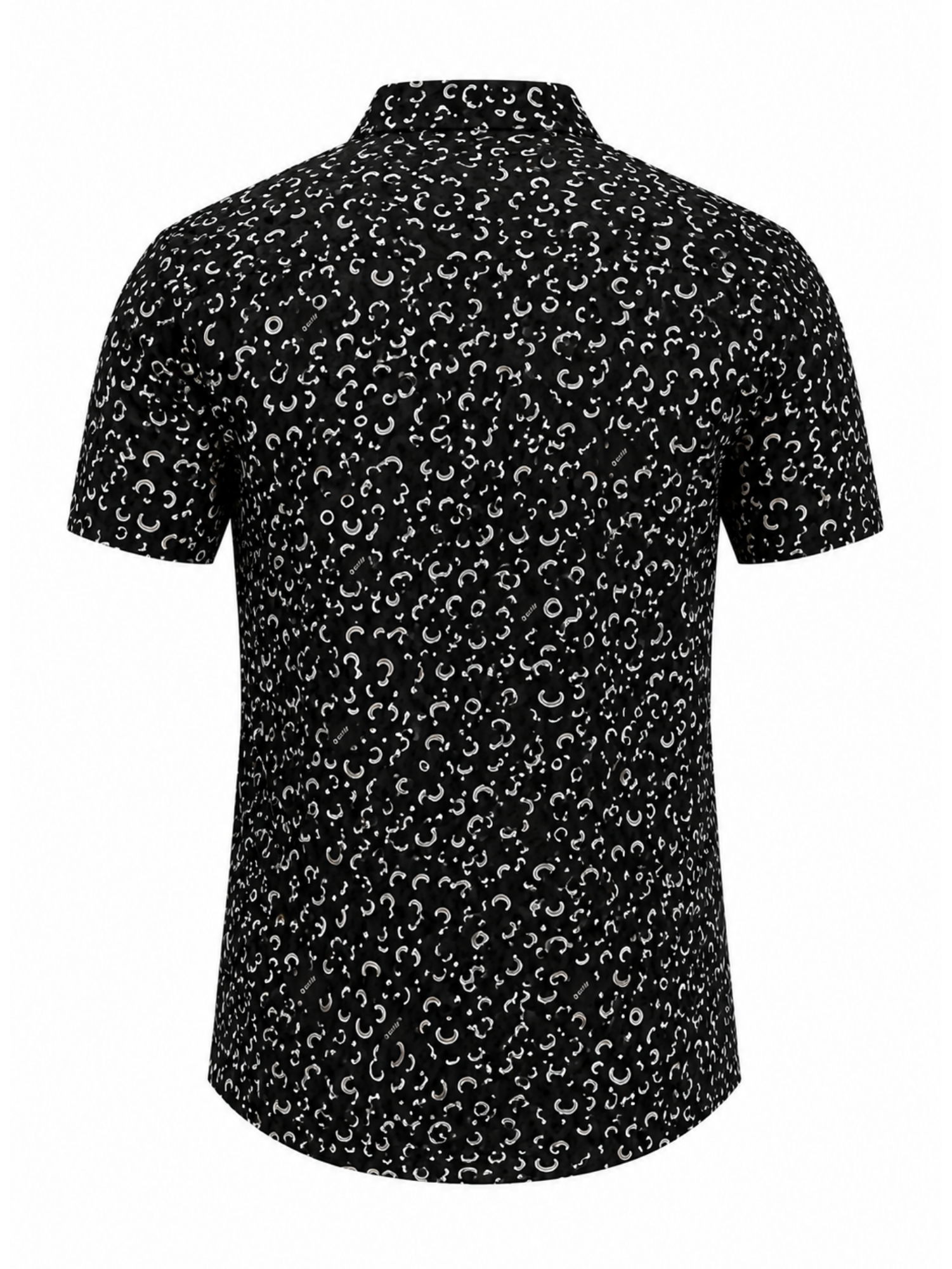 Black short-sleeved shirt with pattern